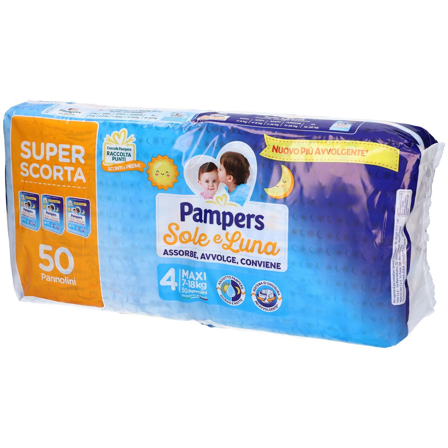 Pampers Sole Luna Trio Maxi 50 Pezzi