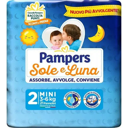 PAMPERS SOLE LUNA MIDINI 21 PEZZI