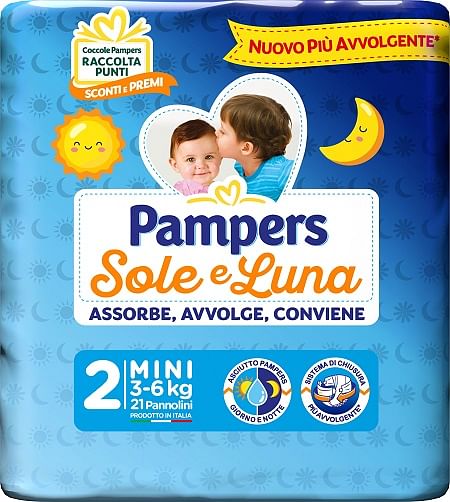 Pampers Sole Luna Midini 21 Pezzi