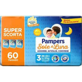 PAMPERS SOLE LUNA TRIO MIDI 60 PEZZI