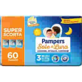 PAMPERS SOLE LUNA TRIO MIDI 60 PEZZI