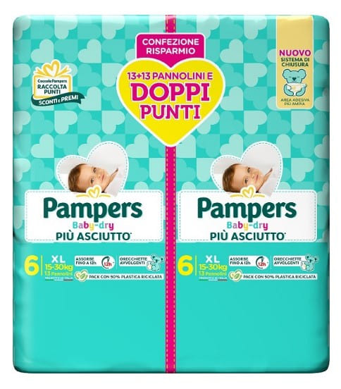 PAMPERS BABY DRY DUO DOWNCOUNT XL 26 PEZZI
