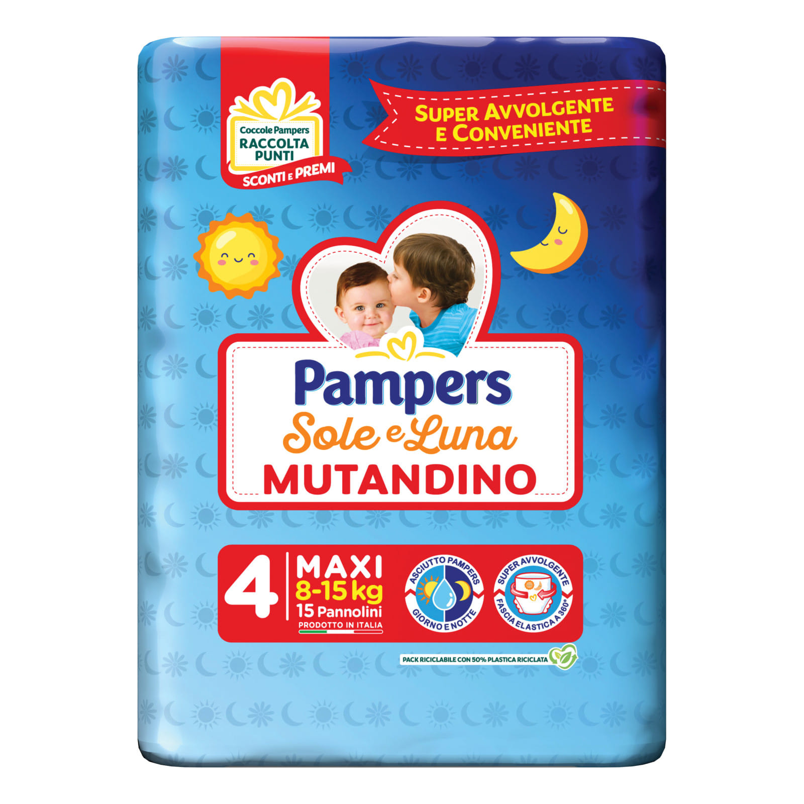 PAMPERS SOLE LUNA MUTANDINA MAXI 15 PEZZI