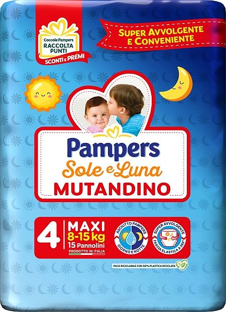 Pampers Sole Luna Mutandina Maxi 15 Pezzi