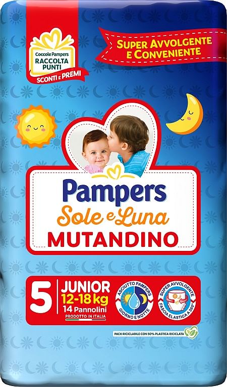 Pampers Sole Luna Mutandina Junior 14 Pezzi