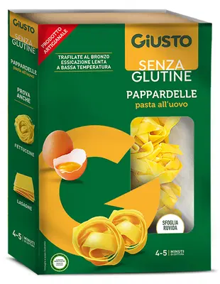 GIUSTO SENZA GLUTINE PAPPARDELLE ALL'UOVO 250 G GIUSTO SENZA GLUTINE PAPPARDELLE ALL'UOVO 250 G