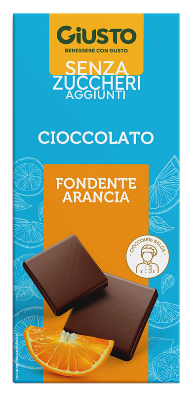 Giusto Senza Zucchero Cioccolato Fondente Arancia 85 G