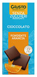 GIUSTO SENZA ZUCCHERO CIOCCOLATO FONDENTE ARANCIA 85 G