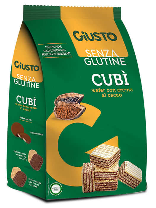 Giusto Senza Glutine Cubi' Wafer Cacao 250 G