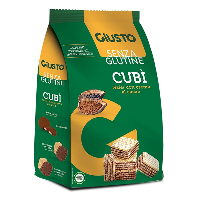 Giusto Senza Glutine Cubi' Wafer Cacao 250 G