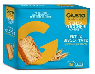 GIUSTO SENZA ZUCCHERO FETTE BISCOTTATE 300 G GIUSTO SENZA ZUCCHERO FETTE BISCOTTATE 300 G
