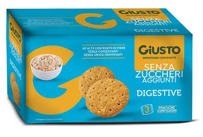 GIUSTO SENZA ZUCCHERO BISCOTTI DIGESTIVE 3 PEZZI DA 75 G GIUSTO SENZA ZUCCHERO BISCOTTI DIGESTIVE 3 PEZZI DA 75 G