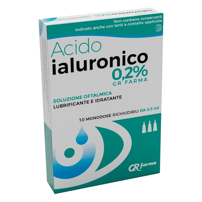 Soluzione Oftalmica Lubrificante E Idratante Acido Ialuronico 0,2% 10 Monodose Richiudibili Da 0,5 Ml