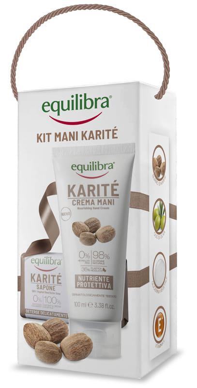 EQUILIBRA KIT MANI KARITE' 1 SAPONE 100% VEGETALE 100 G + 1 CREMA MANI 100 ML