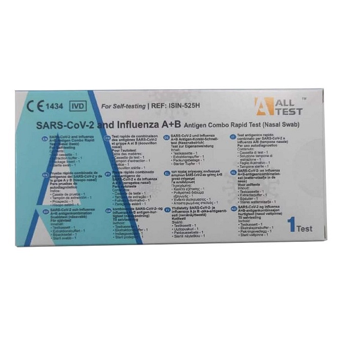 Test Antigenico Rapido Covid 19 Alltest Autodiagnostico Determinazione Qualitativa Antigeni Sars Cov 2 E Influenza A+B In Tamponi Nasali Mediante Immunocromatografia