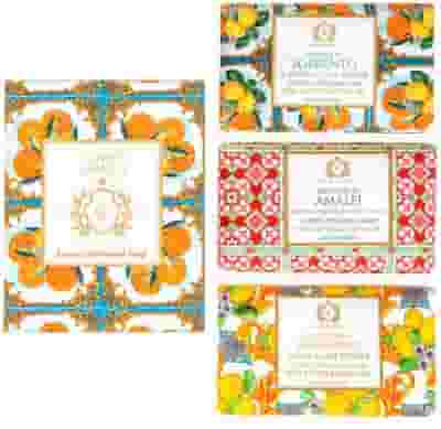 CASA AMALFI SUMMER IN SORRENTO MAIOLICA SAPONE BOX 1 SUMMER IN SORRENTO 150 G + 1 BUONGIORNO POSITANO 150 G + 1 APERITIVO IN AMALFI 150 G