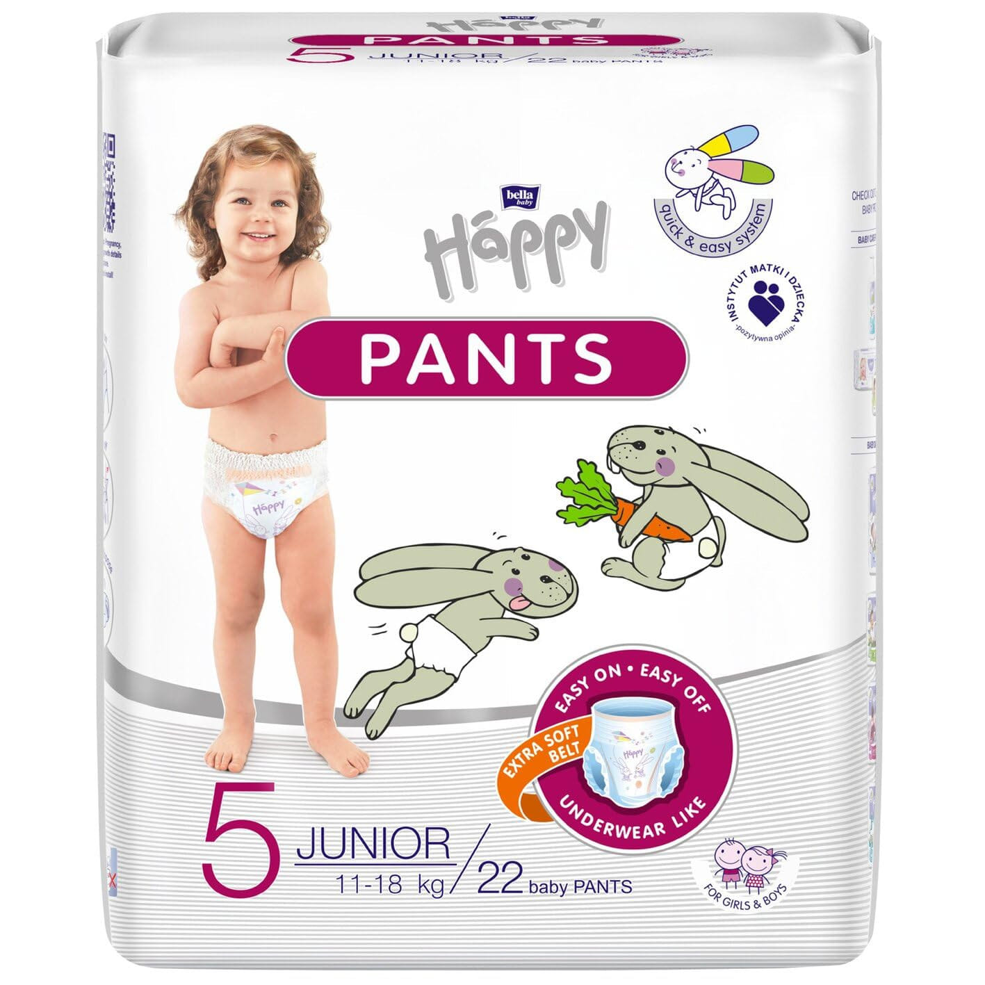 HAPPY PANTS 11-18KG 5 JUNIOR 22 PEZZI