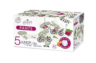 HAPPY PANTS 5 JUNIOR BOX 2 CONFEZIONI DA 40 PEZZI HAPPY PANTS 5 JUNIOR BOX 2 CONFEZIONI DA 40 PEZZI