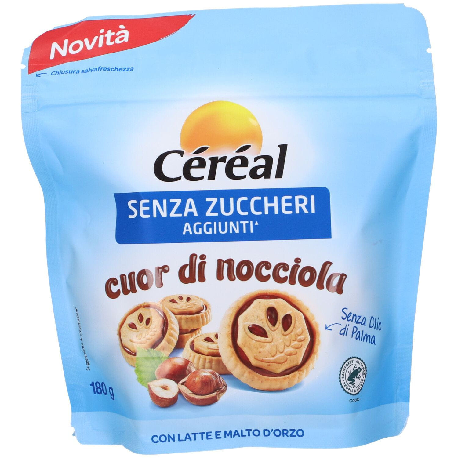 CEREAL CUOR DI NOCCIOLA SENZA ZUCCHERI 180 G