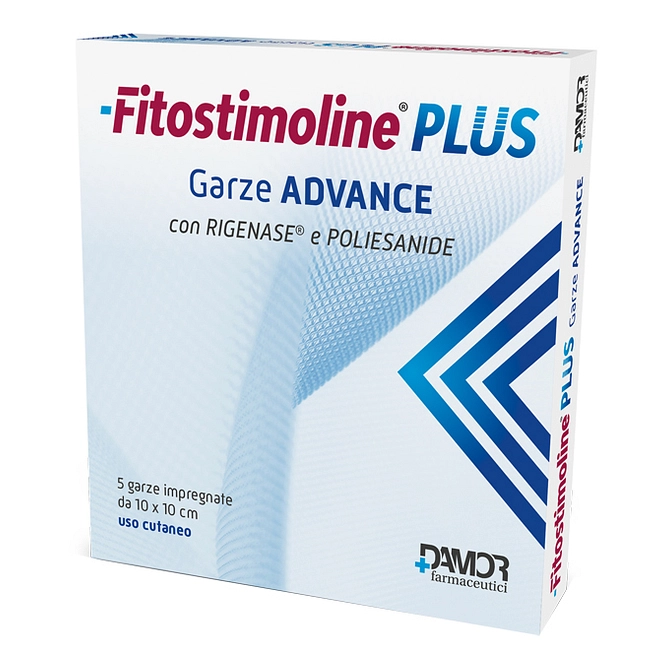 Fitostimoline Plus Garze Advance Impregnate 10 X10 Cm 5 Pezzi