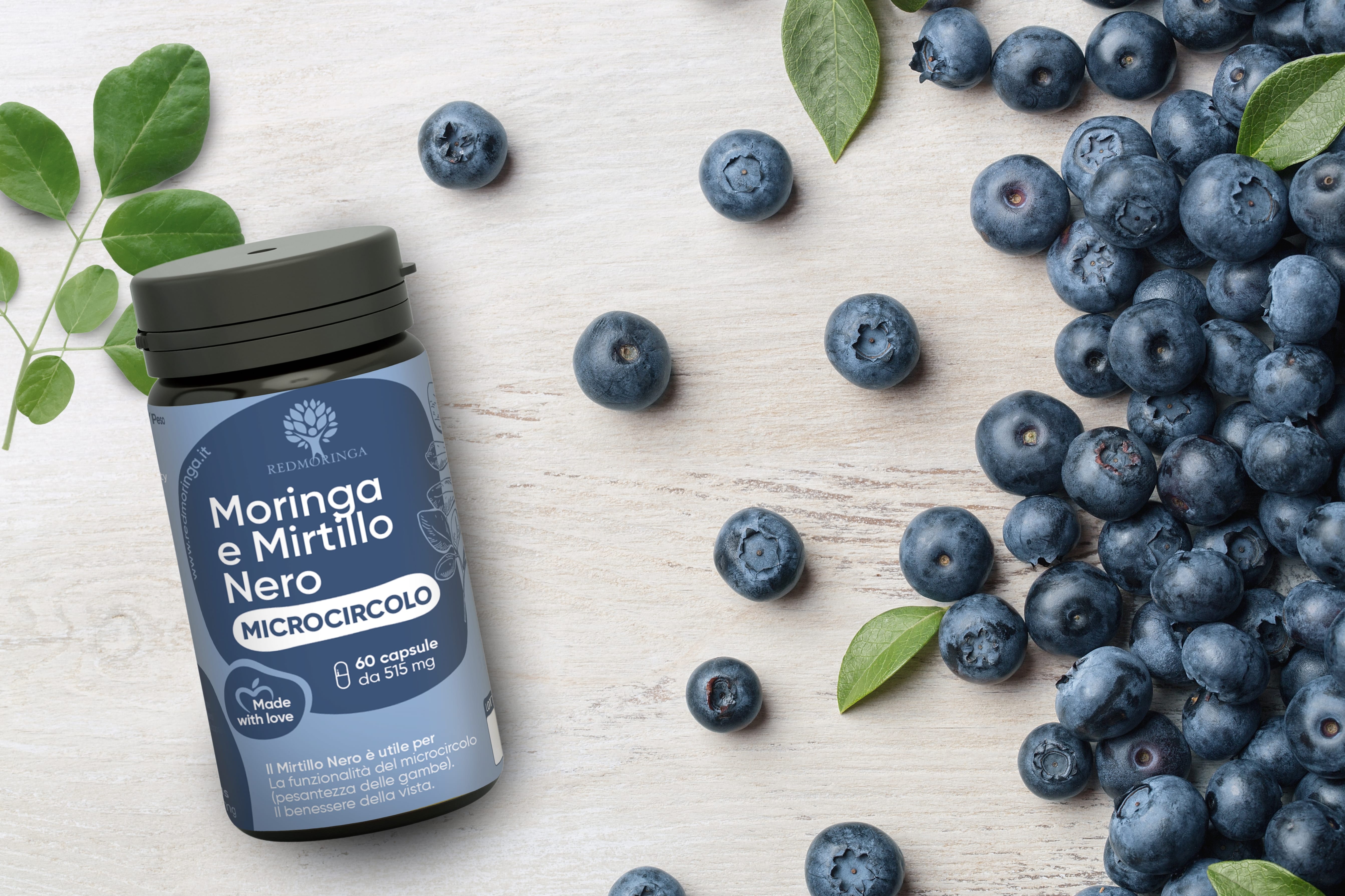 Integratore Microcircolo Moringa e Mirtillo - 60 Capsule