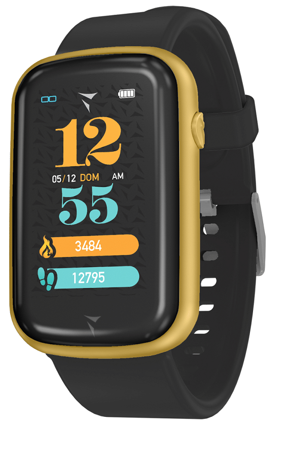 TECHMADE STEPS SMARTWATCH BLACK GOLD
