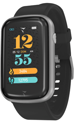 TECHMADE STEPS SMARTWATCH BLACK SILVER