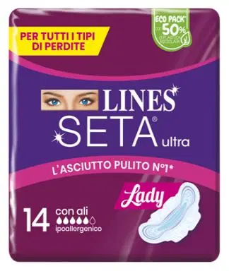 LINES SETA ULTRA ASSORBENTI LADY ALI CP 14 PEZZI LINES SETA ULTRA ASSORBENTI LADY ALI CP 14 PEZZI