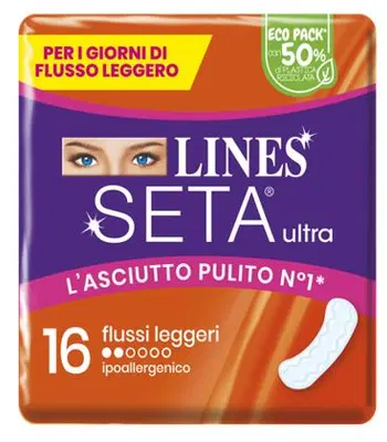 LINES SETA ULTRA ASSORBENTI LEGGERO CP 16 PEZZI LINES SETA ULTRA ASSORBENTI LEGGERO CP 16 PEZZI