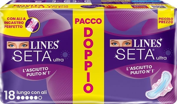 Lines Seta Ultra Assorbenti Lungo Vp Dwct 18 Pezzi