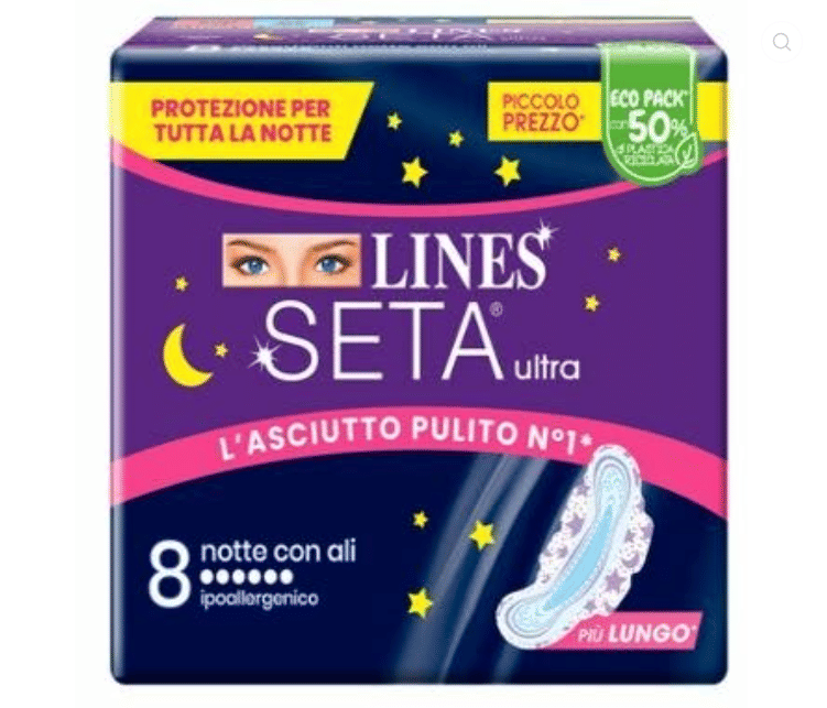 LINES SETA ULTRA ASSORBENTI NOTTE 8 PEZZI