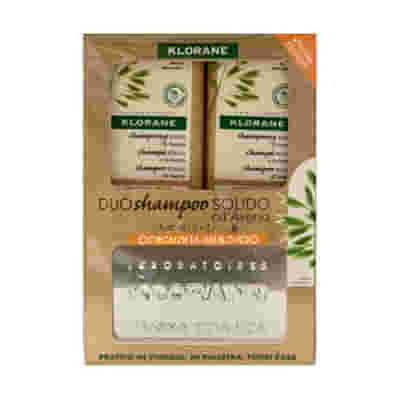 KLORANE DUO SHAMPOO SOLIDO AVENA 80 G + PORTASHAMPOO