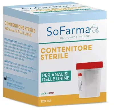 CONTENITORE URINA IN POLIPROPILENE DA 120 ML SOFARMAPIU' CONTENITORE URINA IN POLIPROPILENE DA 120 ML SOFARMAPIU'