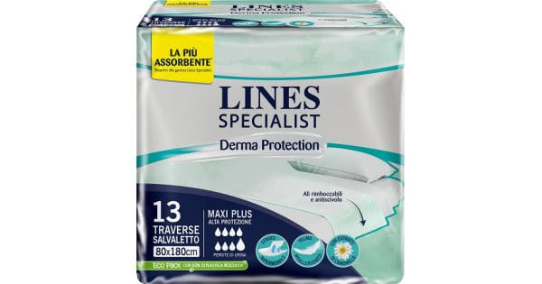 TRAVERSA PER INCONTINENZA LINES SPECIALIST DERM AP 80X180 13 PEZZI