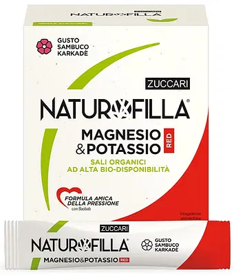 NATUROFILLA MAGNESIO & POTASSIO RED GUSTO SAMBUCO-KARKADE' 28 STICK PACK NATUROFILLA MAGNESIO & POTASSIO RED GUSTO SAMBUCO-KARKADE' 28 STICK PACK
