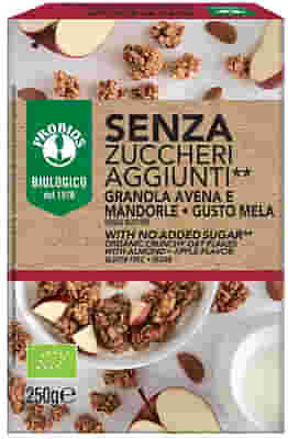 PROBIOS GRANOLA SENZA ZUCCHERI AGGIUNTI AVENA E MANDORLA E MELA SENZA GLUTINE 250 G