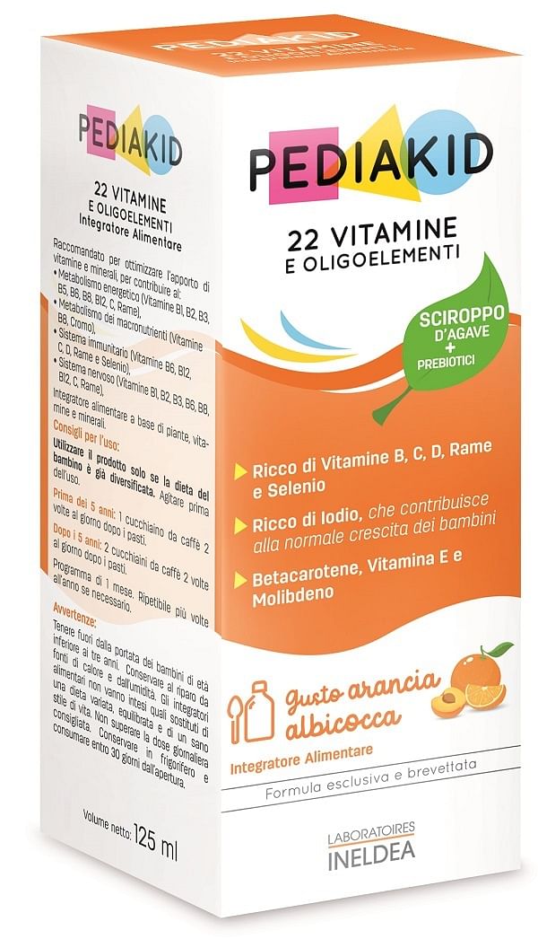 Pediakid 22 Vitamine E Oligoelementi Sciroppo 125 Ml