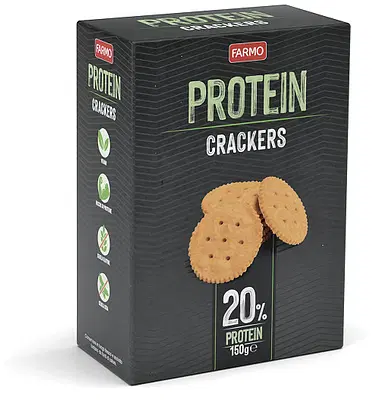 FARMO PROTEIN CRACKERS 20% 150 G FARMO PROTEIN CRACKERS 20% 150 G
