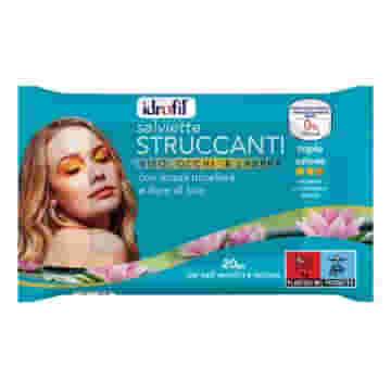 IDROFIL SALVIETTINE STRUCCANTI ACQUA MICELLARE E FIOR DI LOTO 20 PEZZI