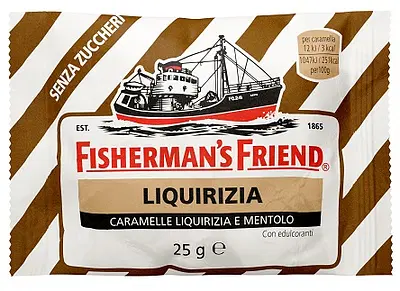 FISHERMAN'S FRIEND LIQUIRIZIA CARAMELLE LIQUIRIZIA E MENTOLO SENZA ZUCCHERI 25 G FISHERMAN'S FRIEND LIQUIRIZIA CARAMELLE LIQUIRIZIA E MENTOLO SENZA ZUCCHERI 25 G