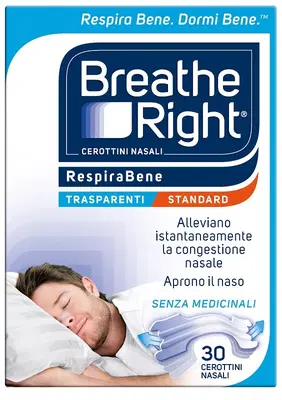 CEROTTI NASALI BREATHE RIGHT TRASPARENTI 30 PEZZI CEROTTI NASALI BREATHE RIGHT TRASPARENTI 30 PEZZI