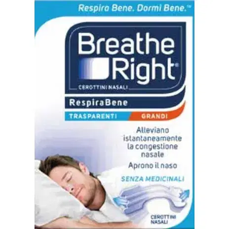 Cerotti Nasali Breathe Right Trasparenti Grandi 10 Pezzi