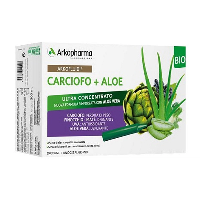 Arkofluidi Carciofo+Aloe Vera 20 Flaconcini 200 G