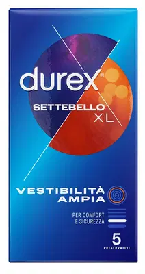 PROFILATTICO DUREX SETTEBELLO XL 5 PEZZI PROFILATTICO DUREX SETTEBELLO XL 5 PEZZI