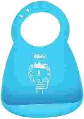CHICCO BAVAGLIA SILICONE AZZURRO