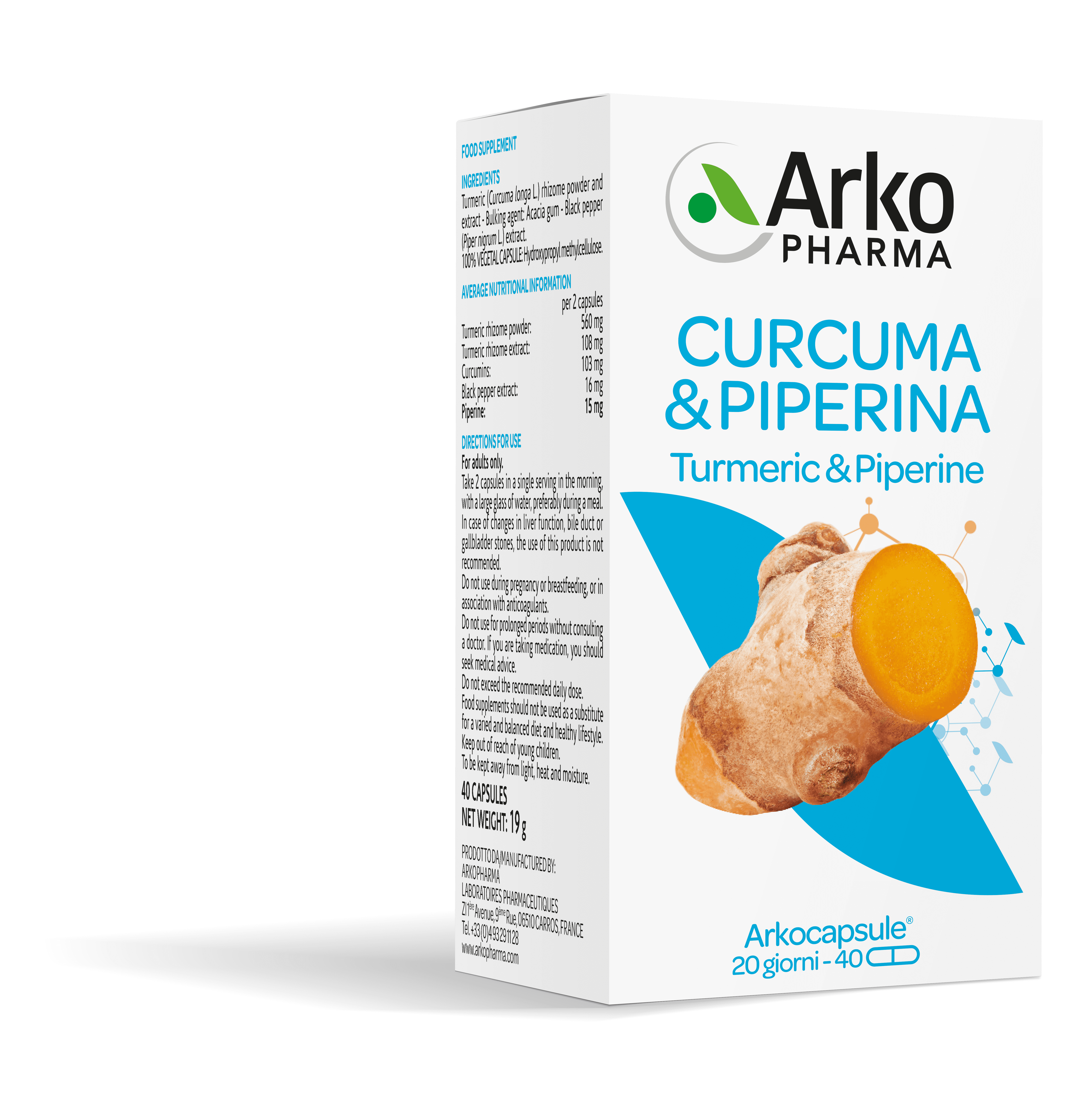 ARKOCPS CURCUMA + PIPERINA 40 CAPSULE