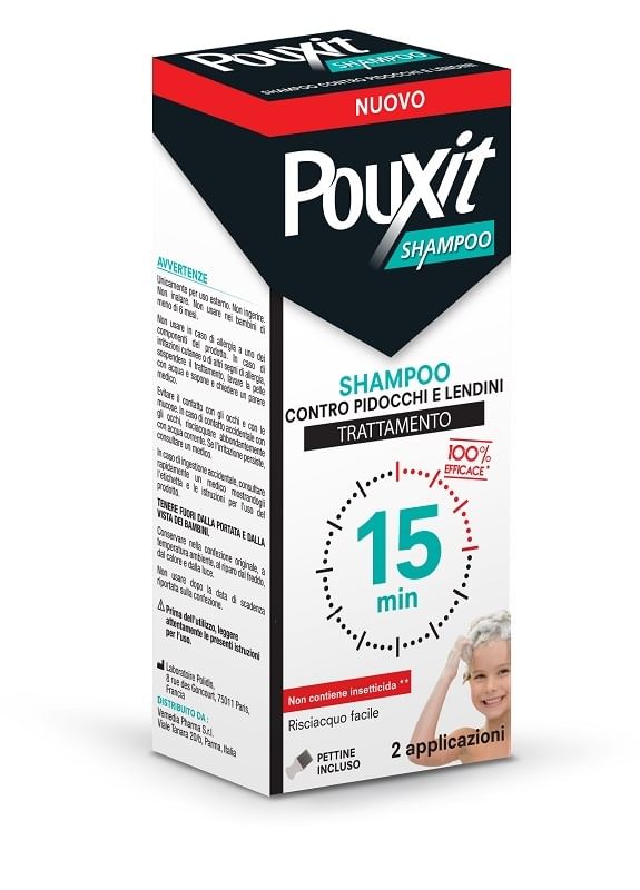 Pouxit Shampoo Antipidocchi E Lendini Azione 2 In 1, Con Pettine Incluso, Da 6 Mesi Di Età, Flacone Da 200ml-image