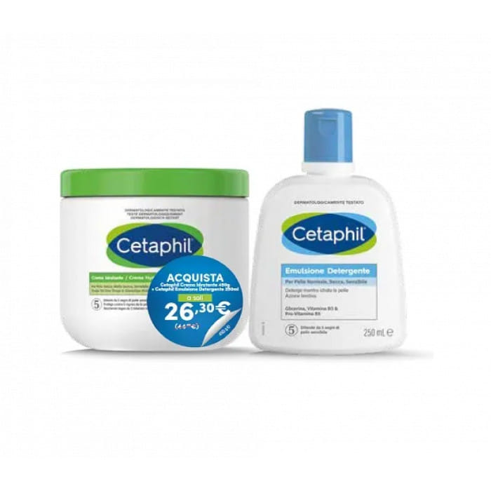 CETAPHIL BIPACK CREMA IDRATANTE 450 G + EMULSIONE DETERGENTE 250 ML