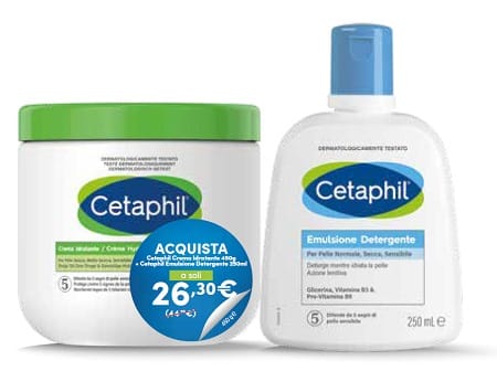 CETAPHIL BIPACK CREMA IDRATANTE 450 G + EMULSIONE DETERGENTE 250 ML