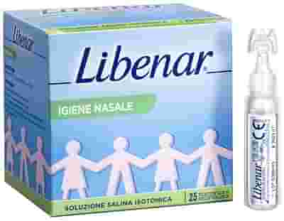 SOLUZIONE SALINA ISOTONICA 0,9% LIBENAR PER IGIENE NASALE 25 FLACONCINI MONOUSO X 5 ML